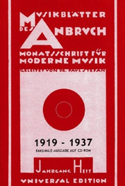 Musikbl&auml;tter des Anbruch (1919 - 1937)