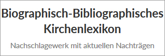 Biographisch-Bibliographisches Kirchenlexikon (BBKL)