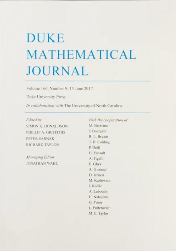 Duke Mathematical Journal: Volumes 1-100 (DMJ100)