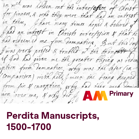 Perdita Manuscripts I: Women Writers, 1500-1700