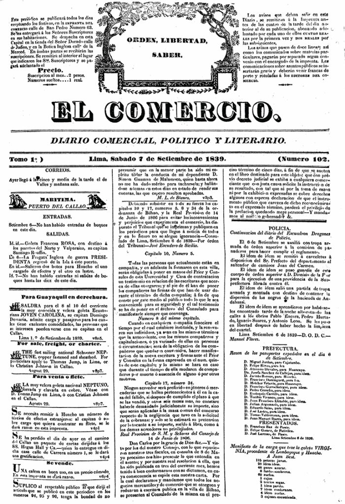 El Comercio Digital Archive (1839 to present)